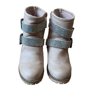 Girls rhinestone buckle boots. Size 12
